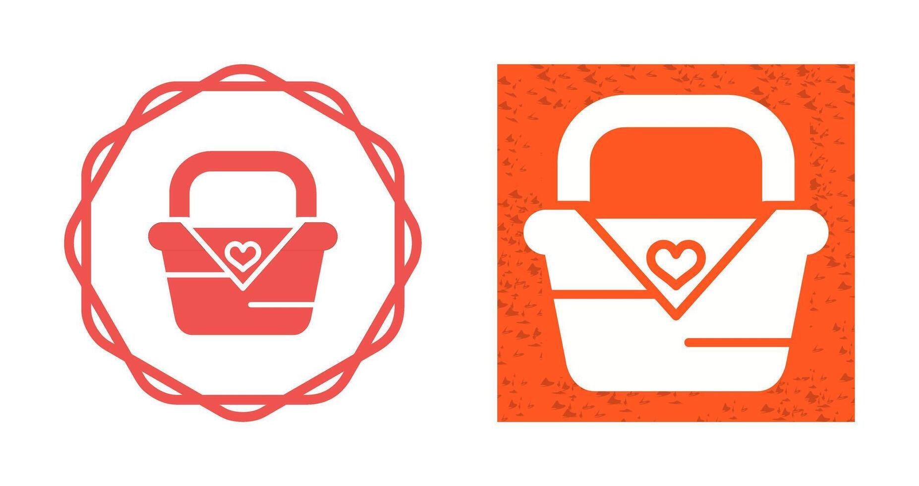 Romantic picnic basket Vector Icon