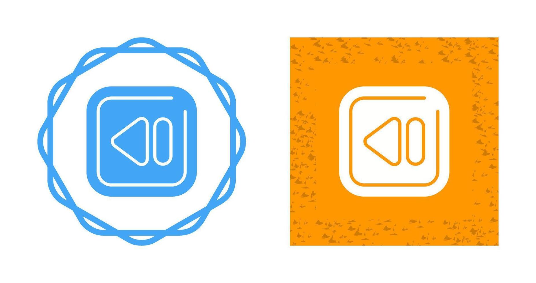 Rewind Square Vector Icon
