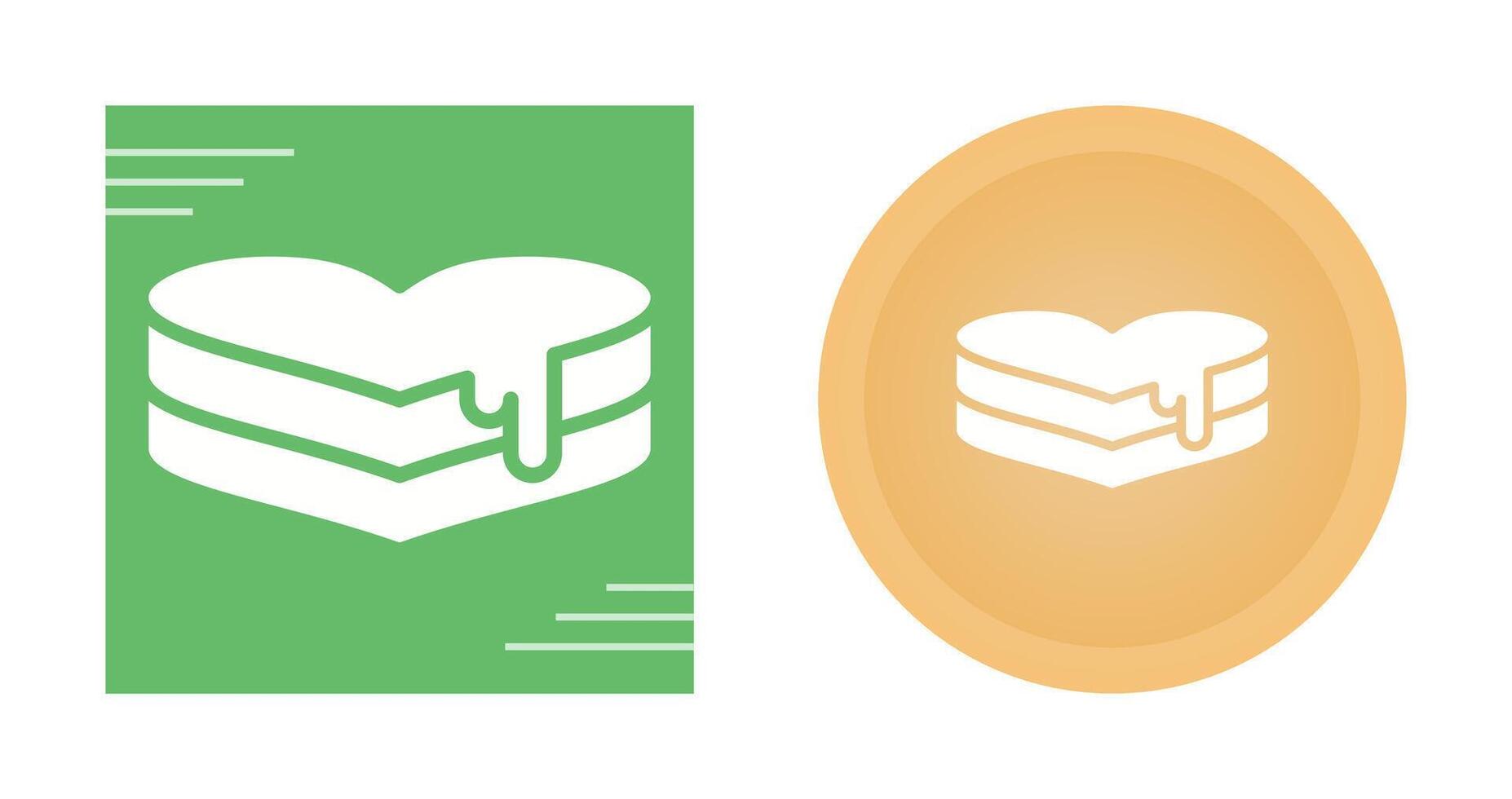 Heart-shaped cake Vector Icon
