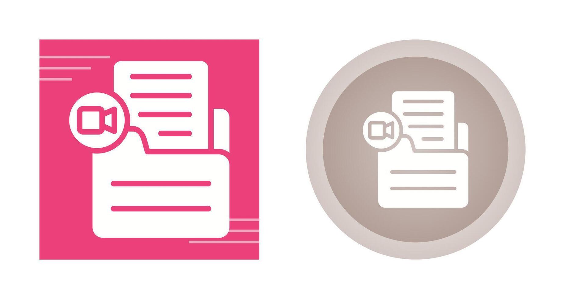 Document Insert Video Vector Icon