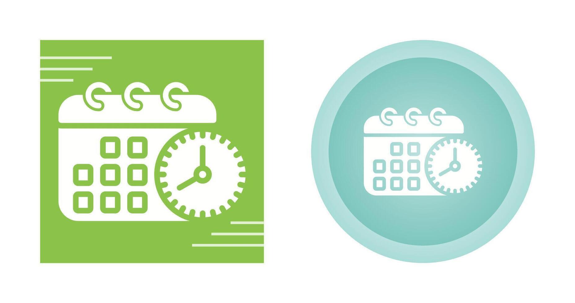 Calendar with clock Vector Icon