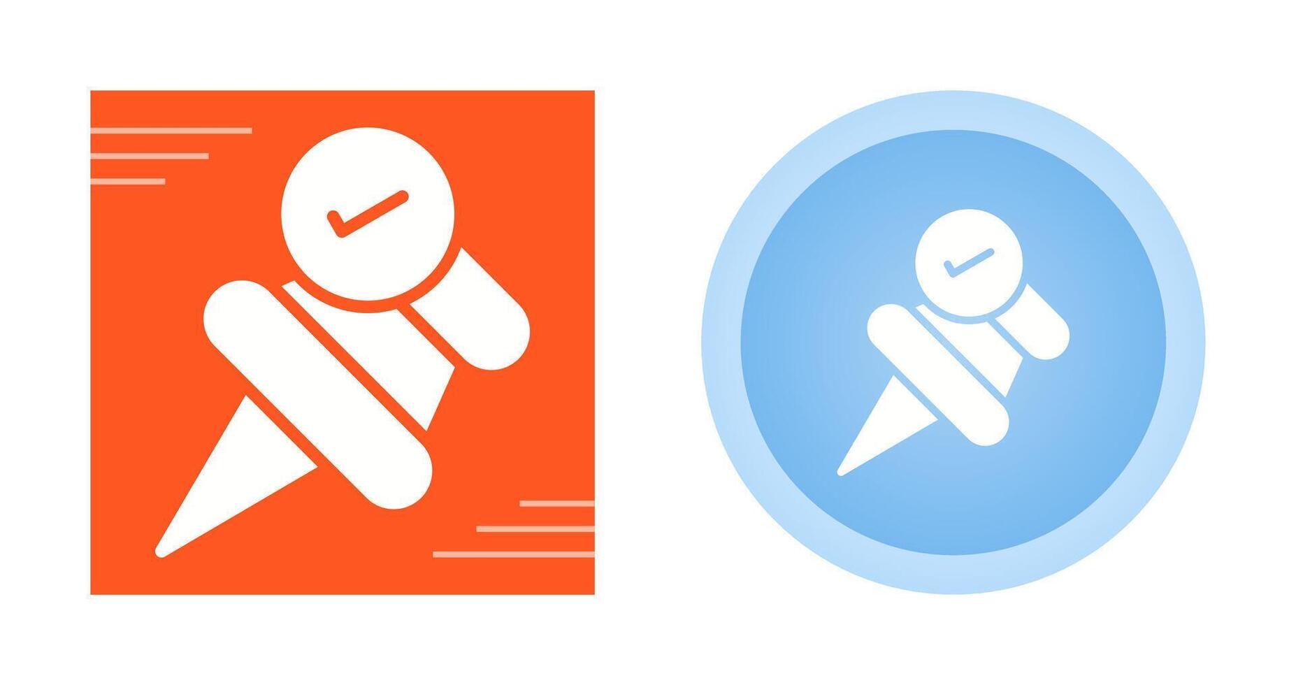 Pushpin with checkmark Vector Icon