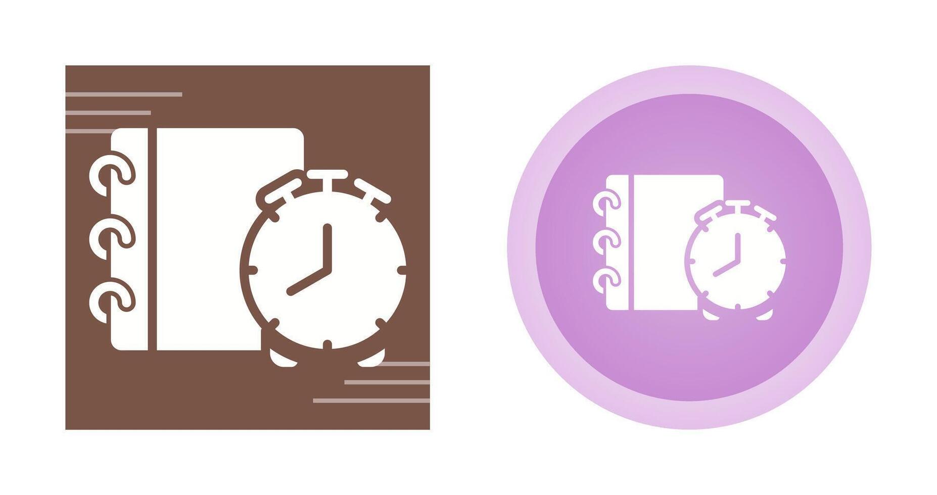 Notepad with alarm clock Vector Icon