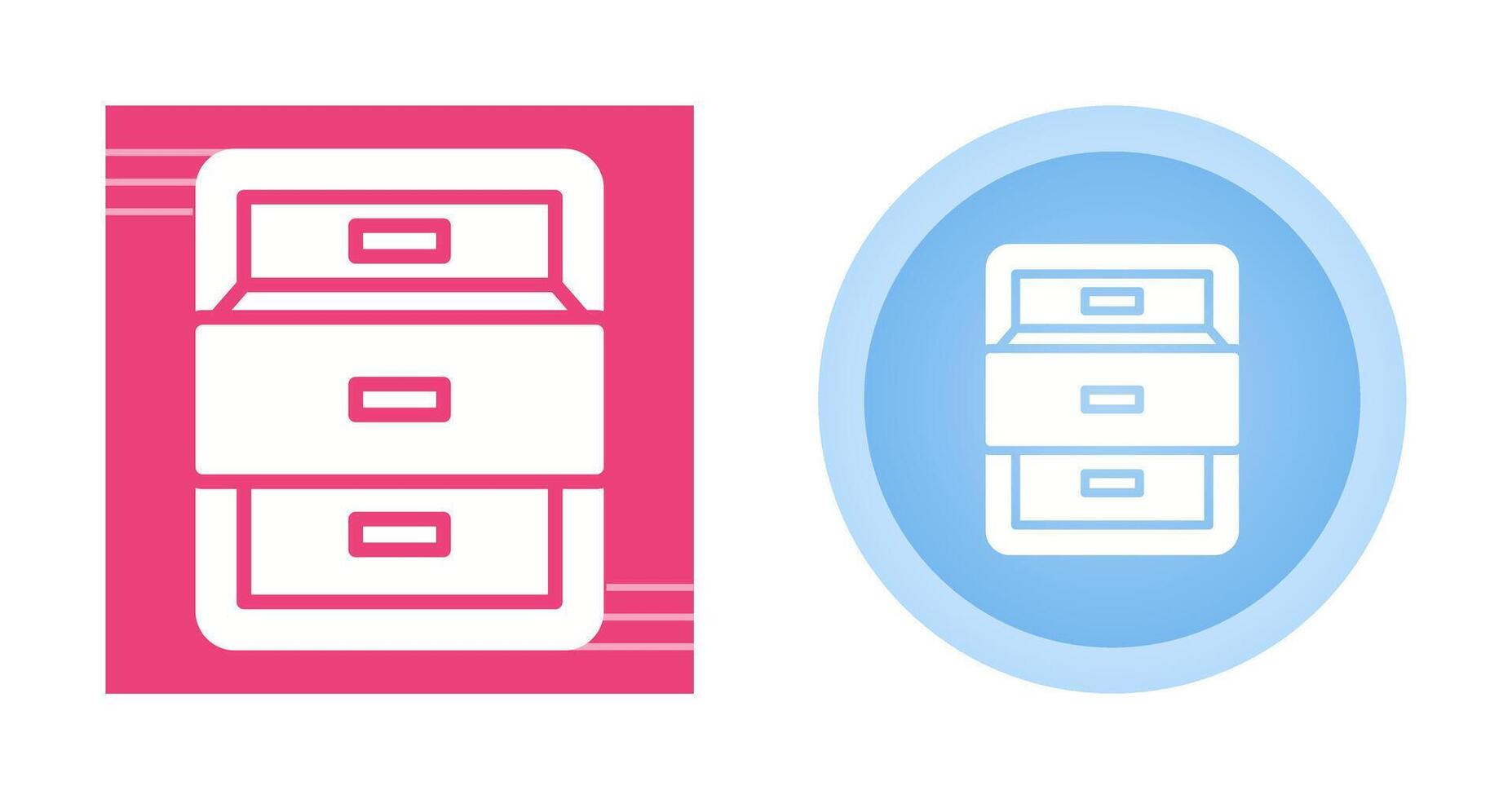 Filing cabinet with open door Vector Icon