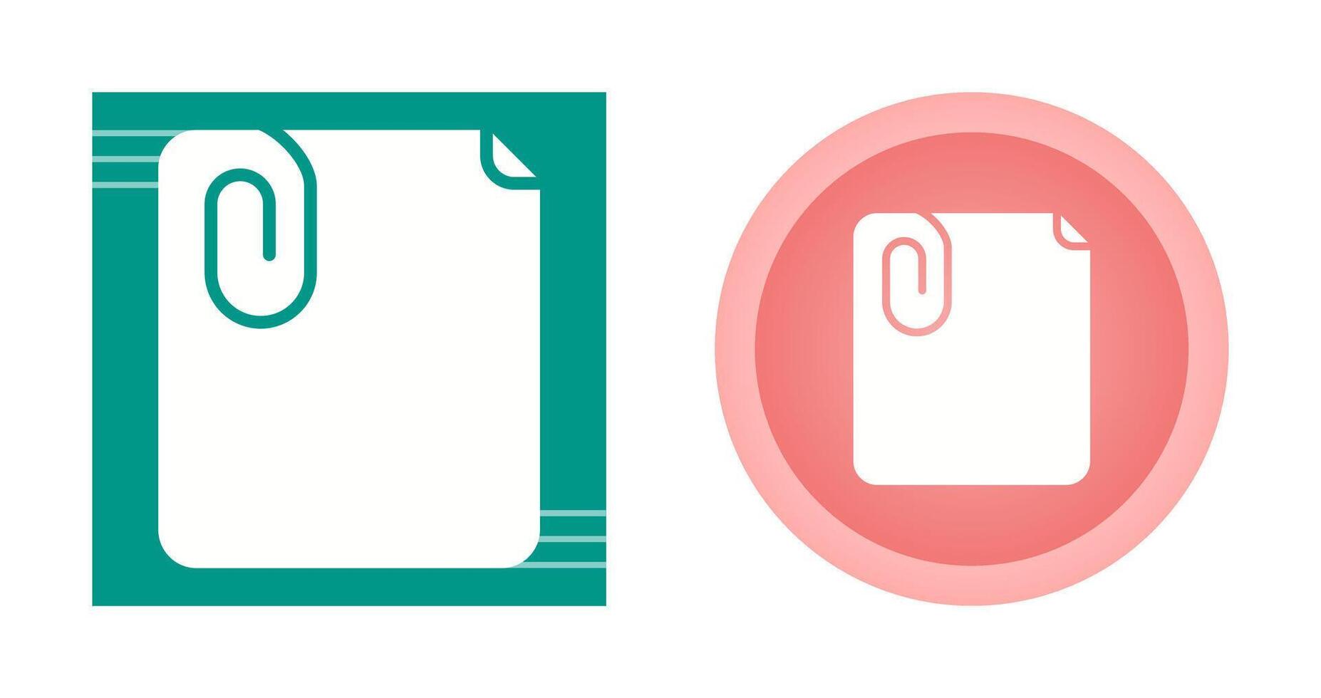 Paperclip with paper Vector Icon