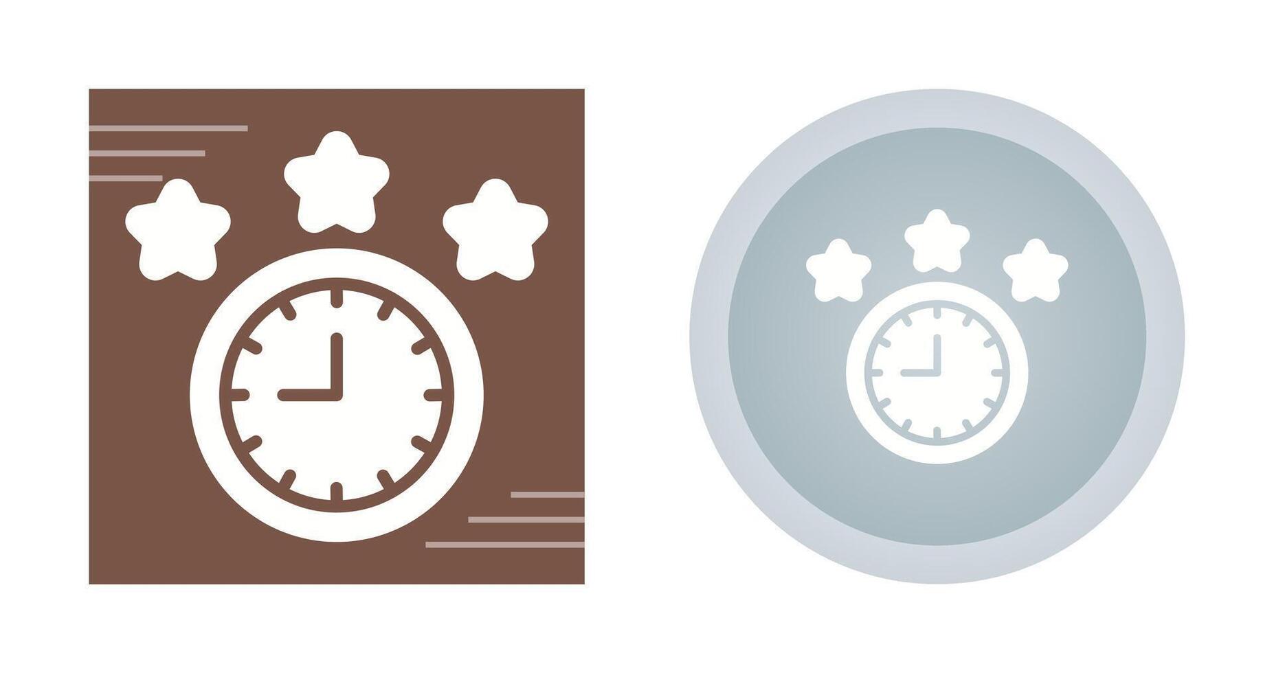 Clock With Stars Vector Icon