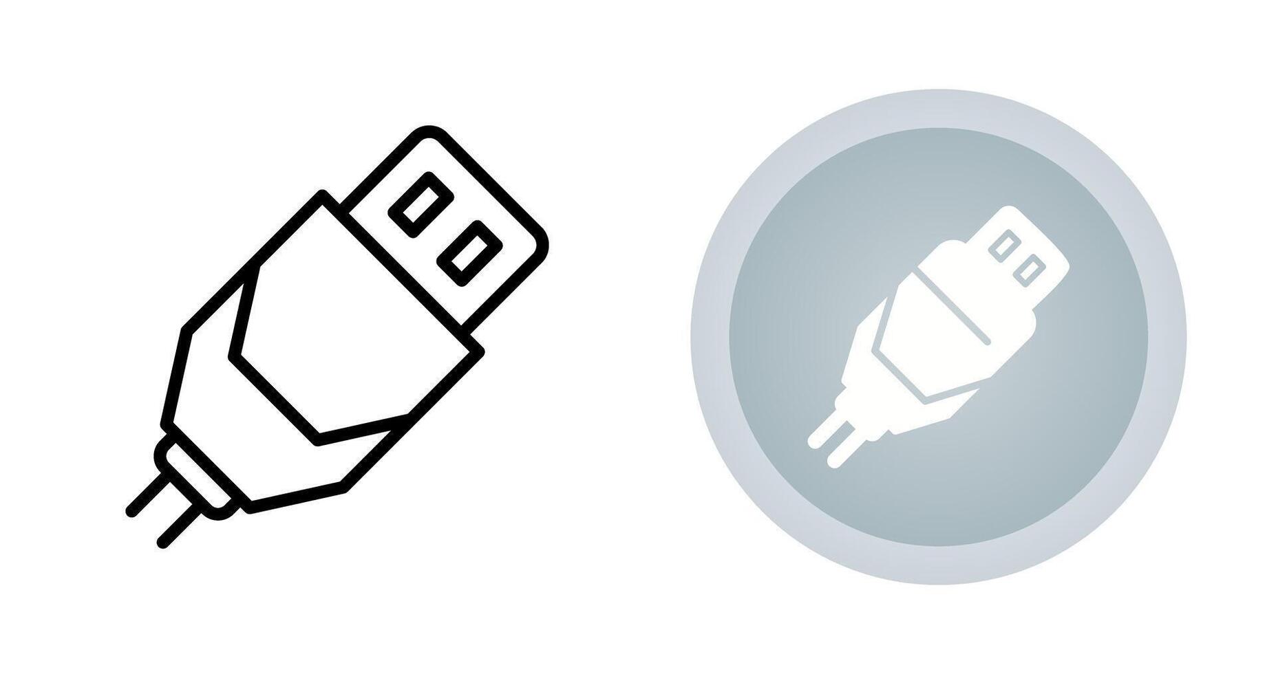 icono de vector de cable usb