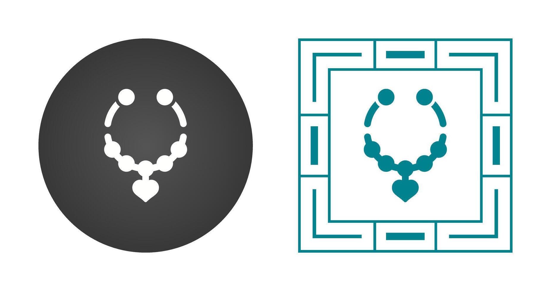 Heart Shaped Necklace Vector Icon