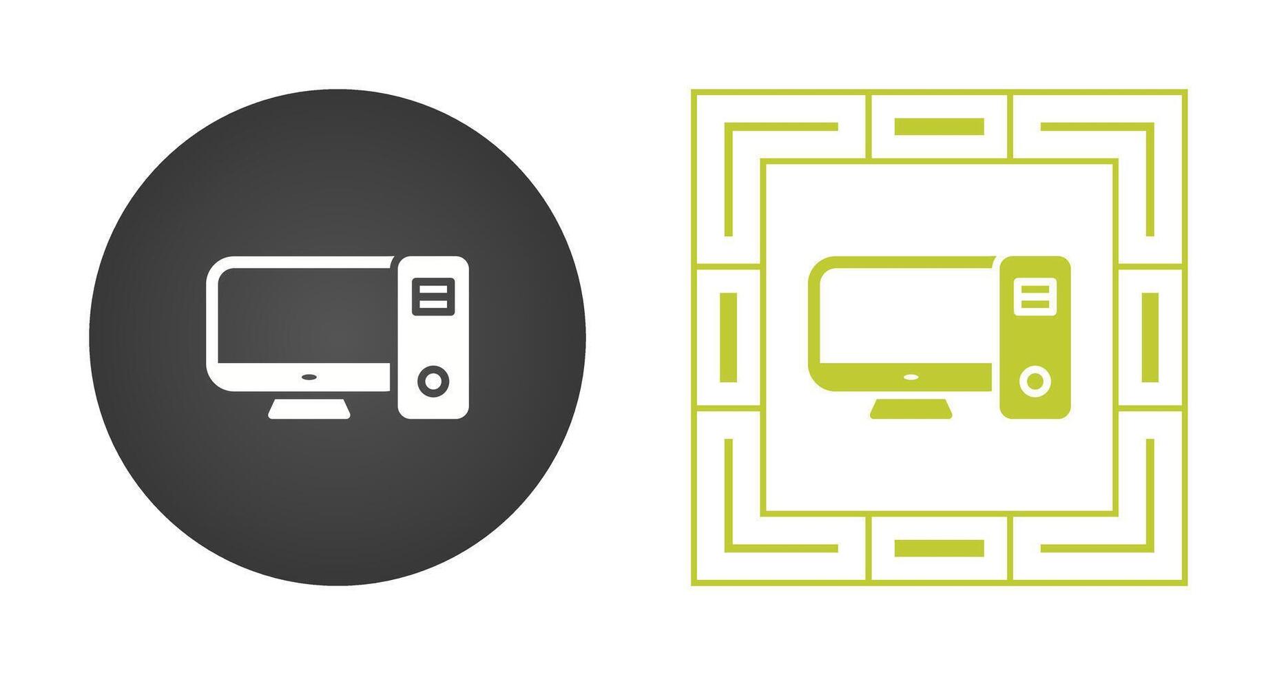 icono de vector de computadora de escritorio