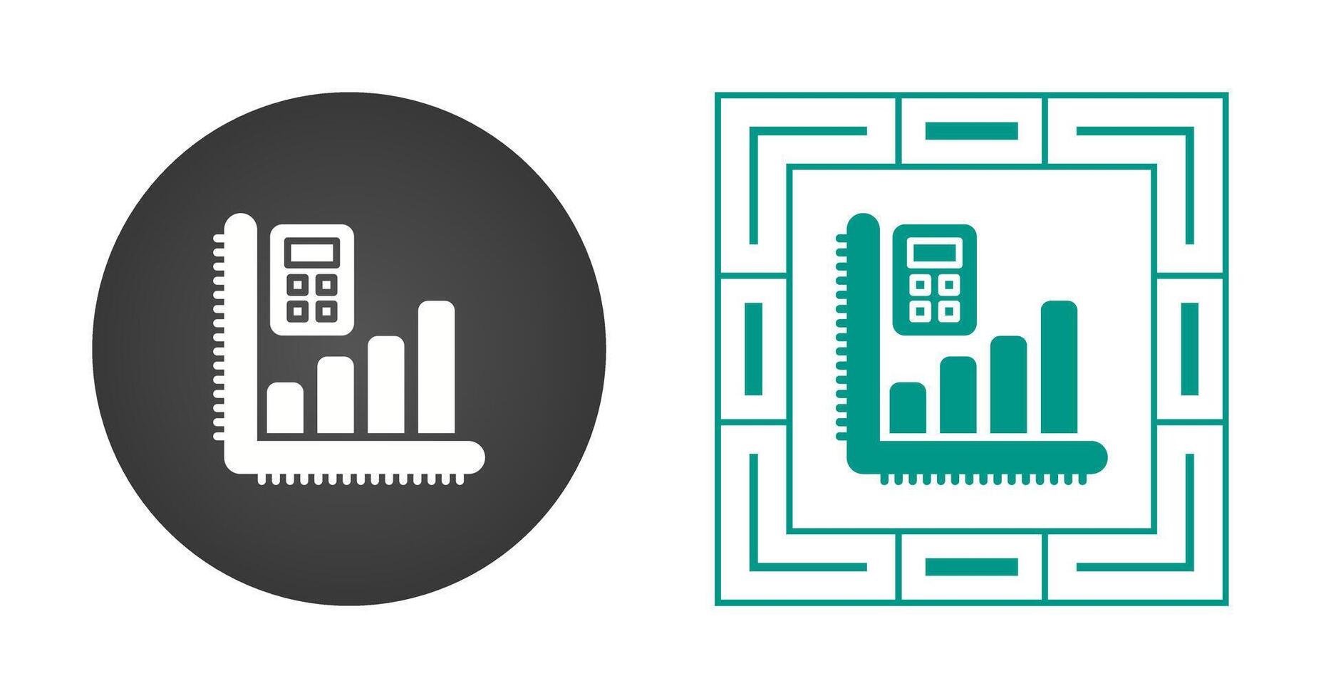 calculadora con grafico vector icono