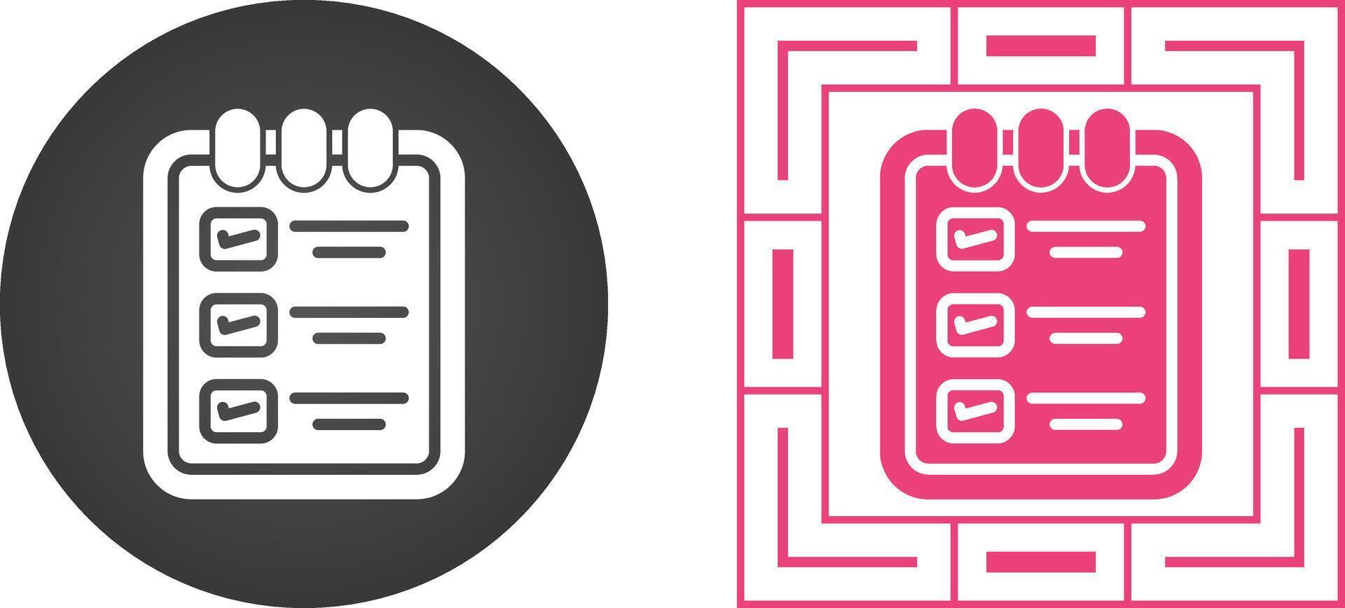 Memo pad with checklist Vector Icon
