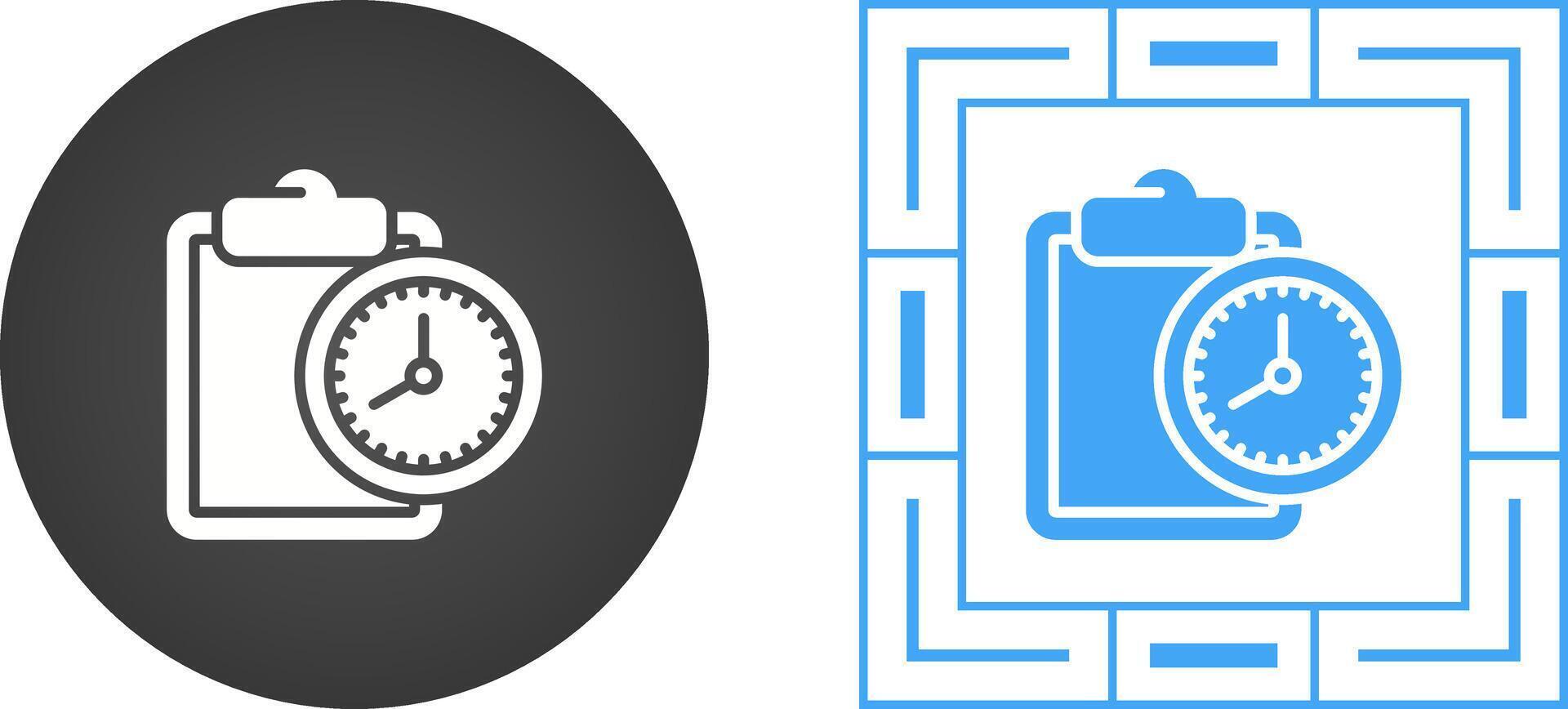 Clipboard with clock Vector Icon