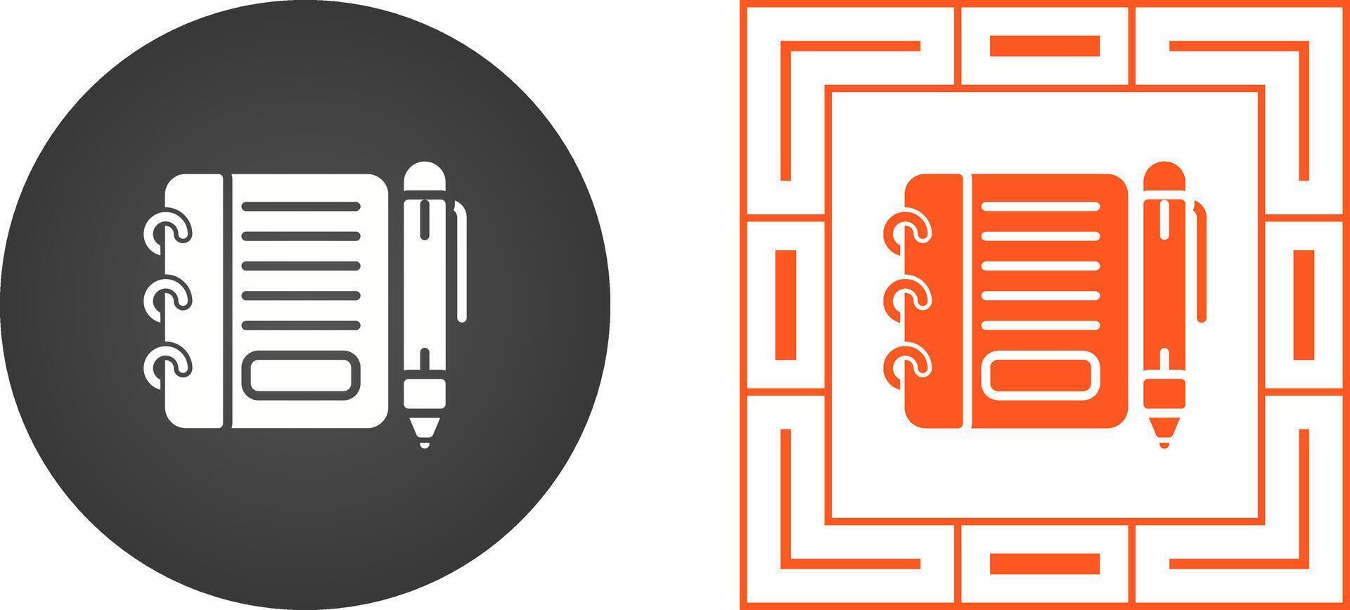 Notepad with pen Vector Icon