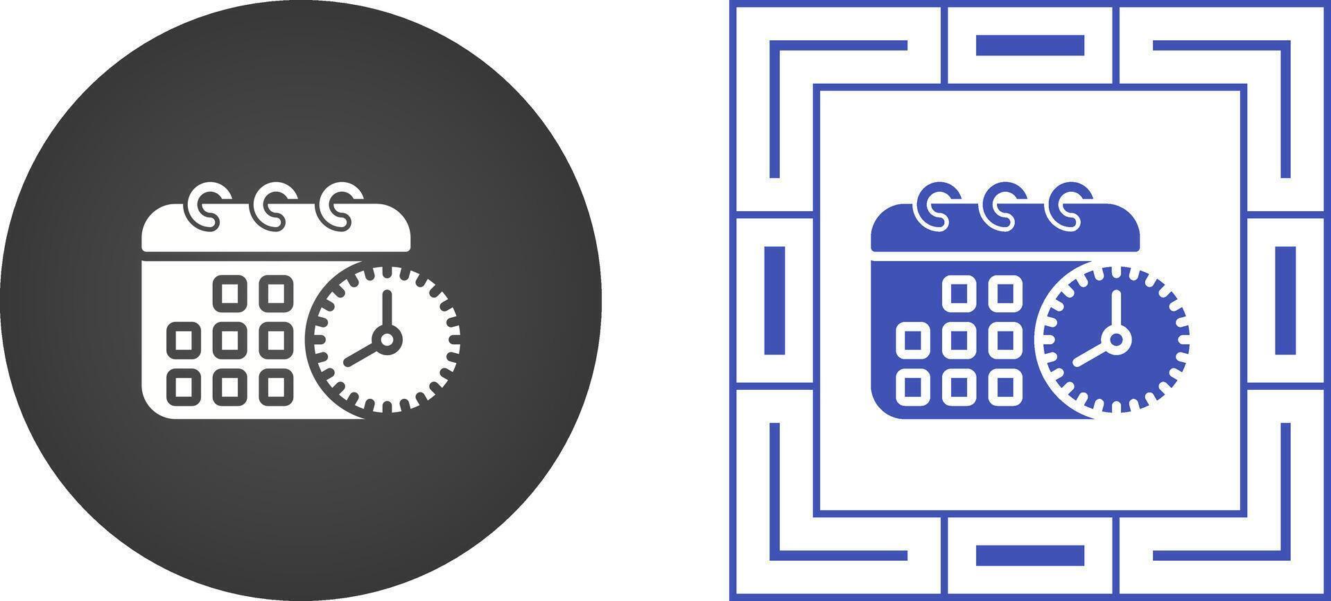 Calendar with clock Vector Icon