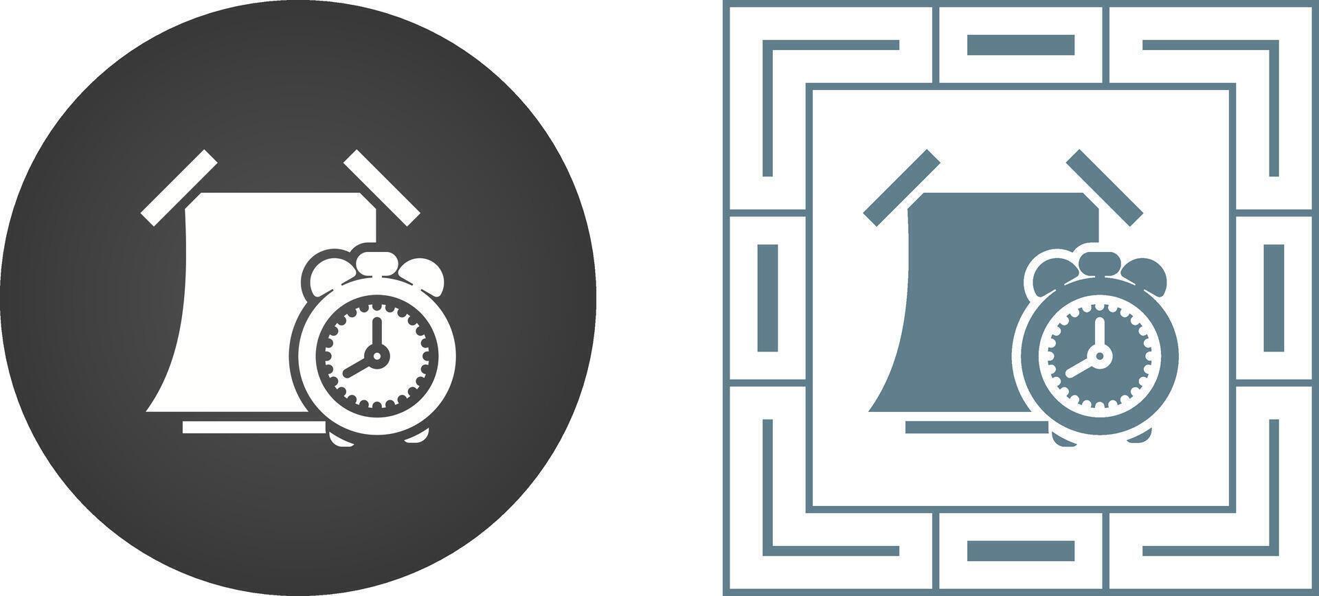 Sticky note with alarm clock Vector Icon
