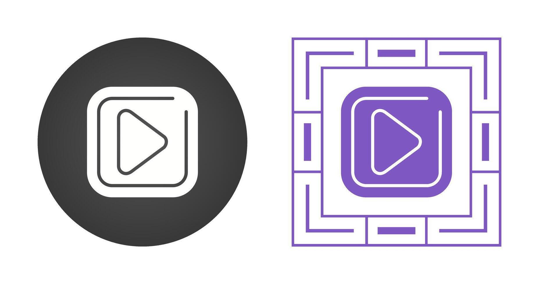 Play Sqaure Vector Icon