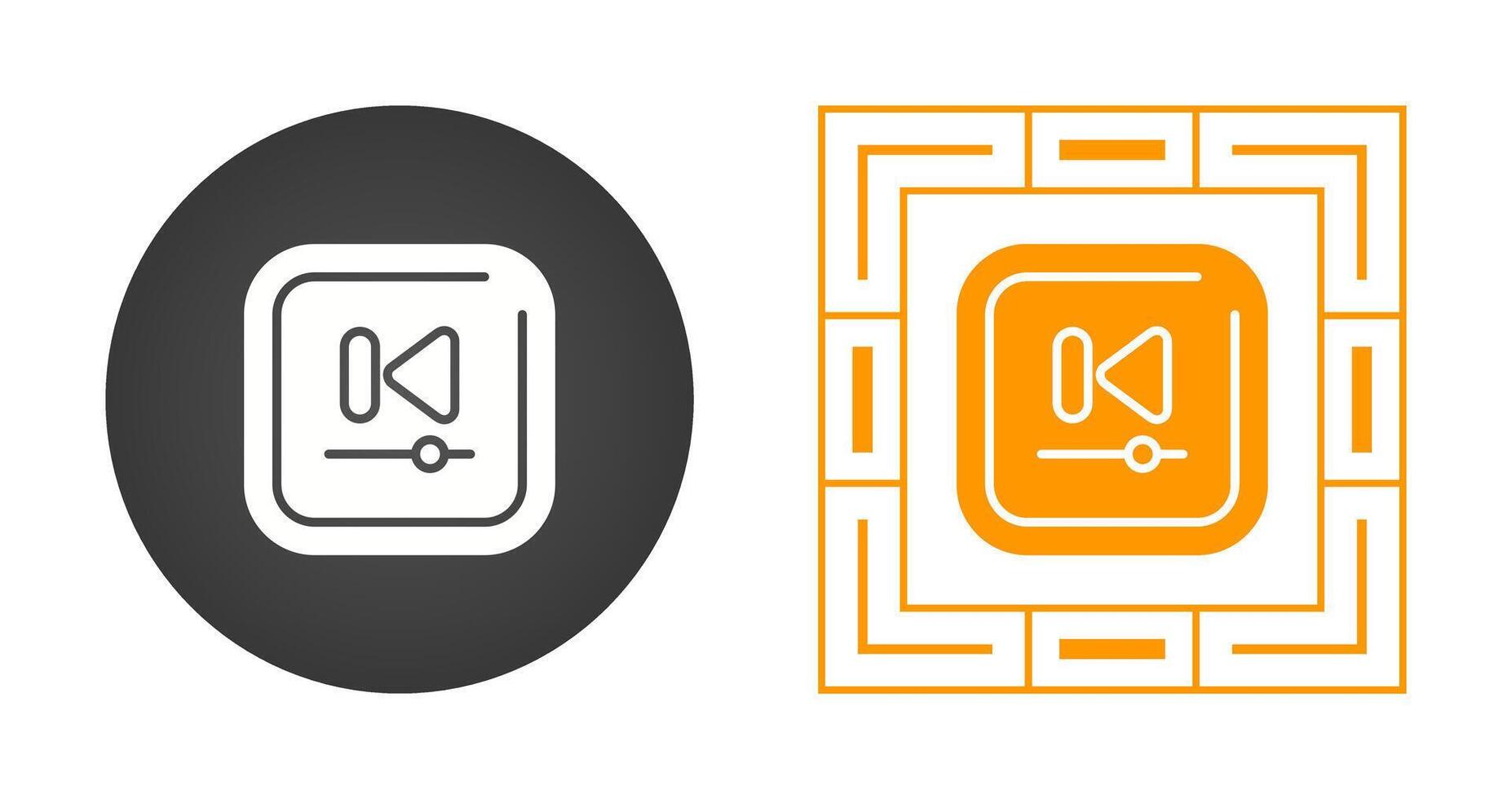 Video Previous Track Square Vector Icon