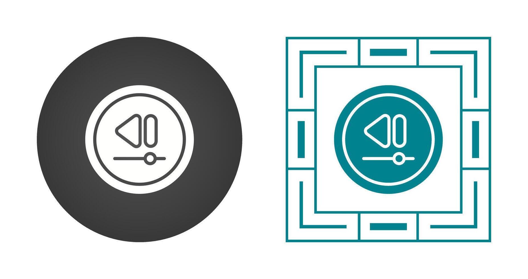 Video Rewind Button Vector Icon