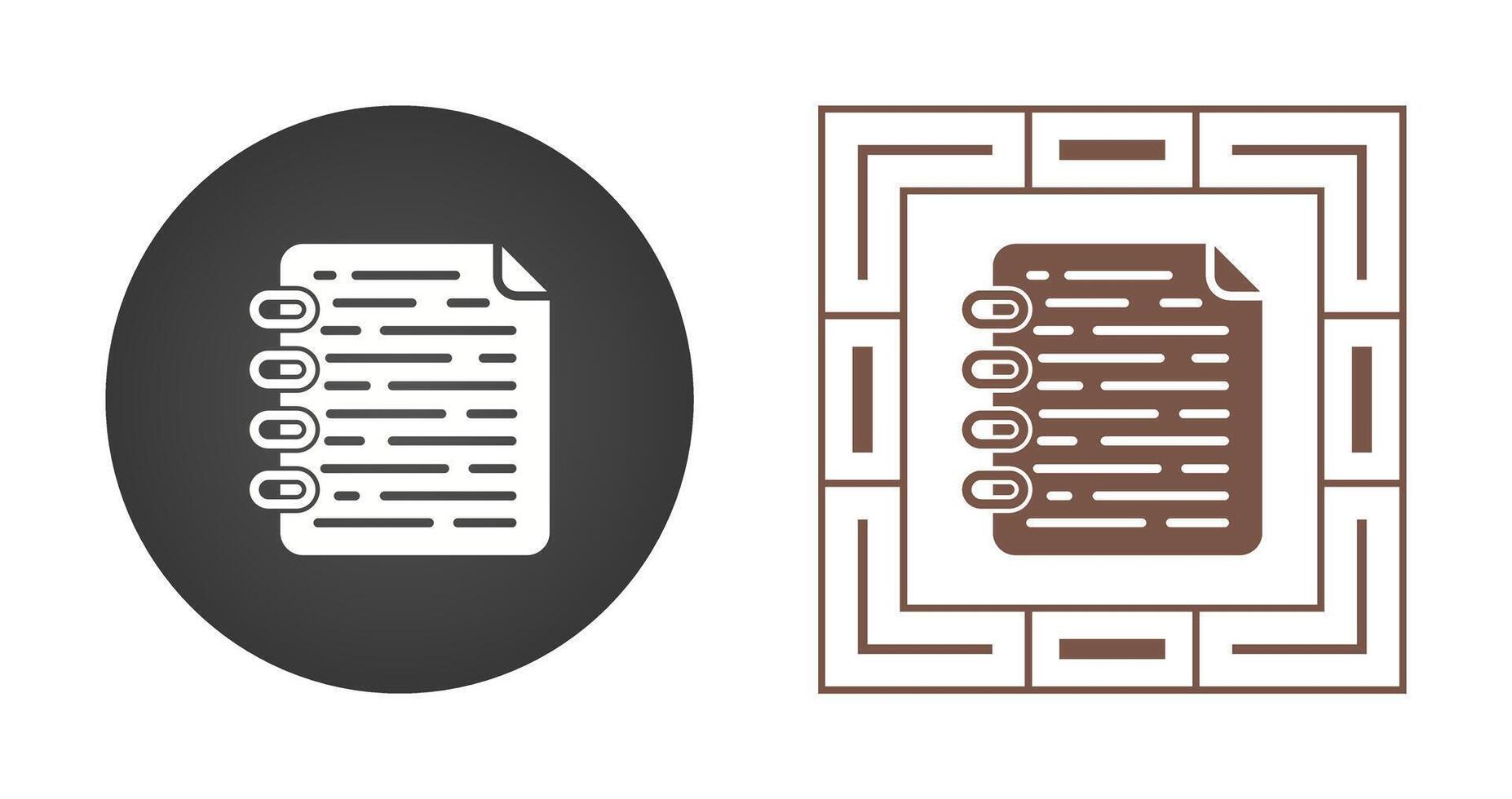 Nota página vector icono