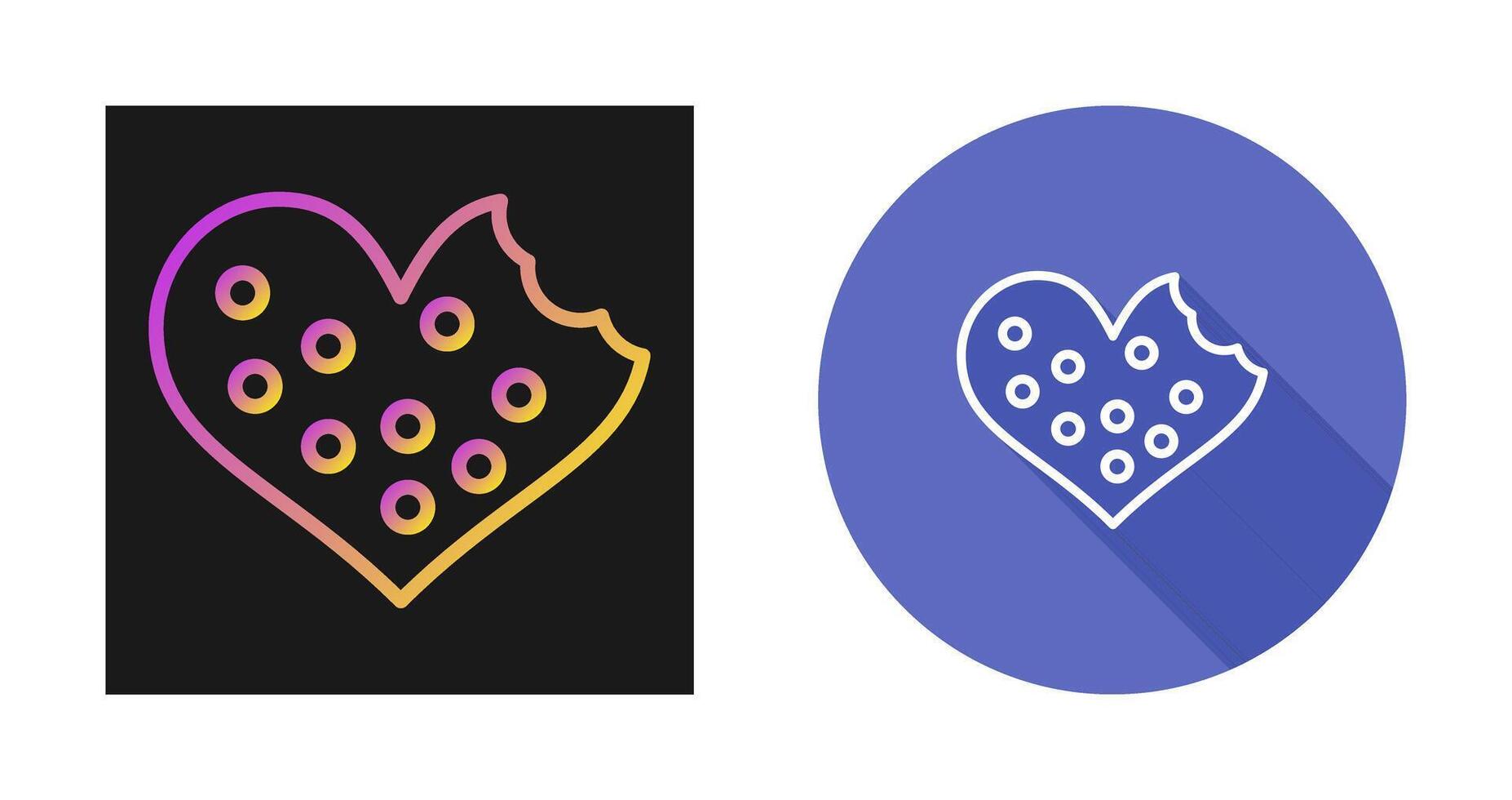 Heart shaped cookies Vector Icon