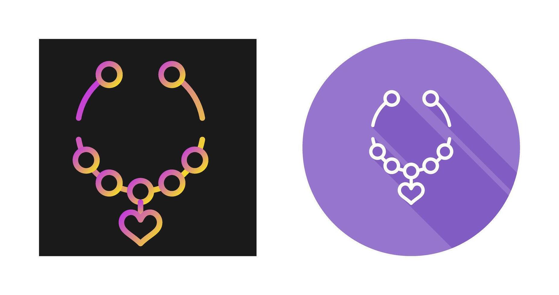 Heart Shaped Necklace Vector Icon