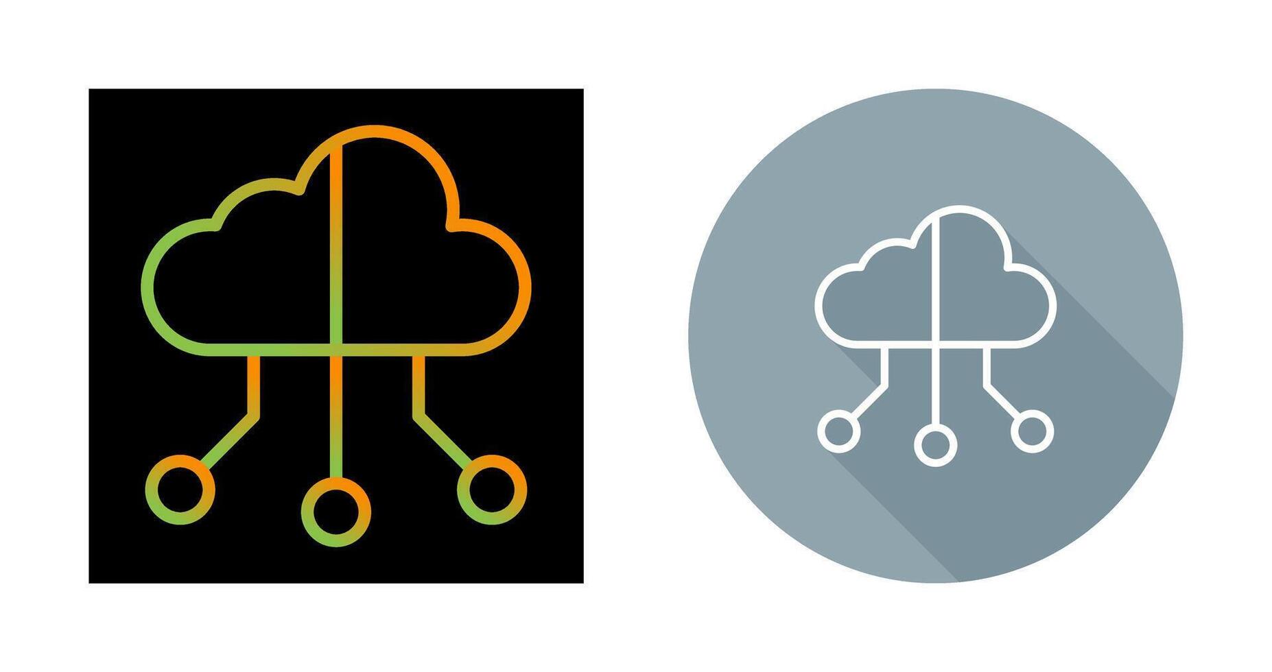 Hybrid Cloud Vector Icon