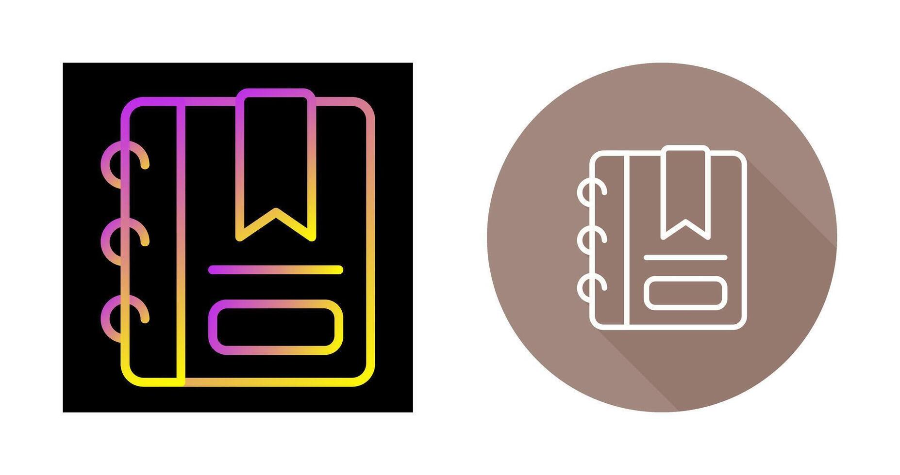 Writing pad with bookmark Vector Icon