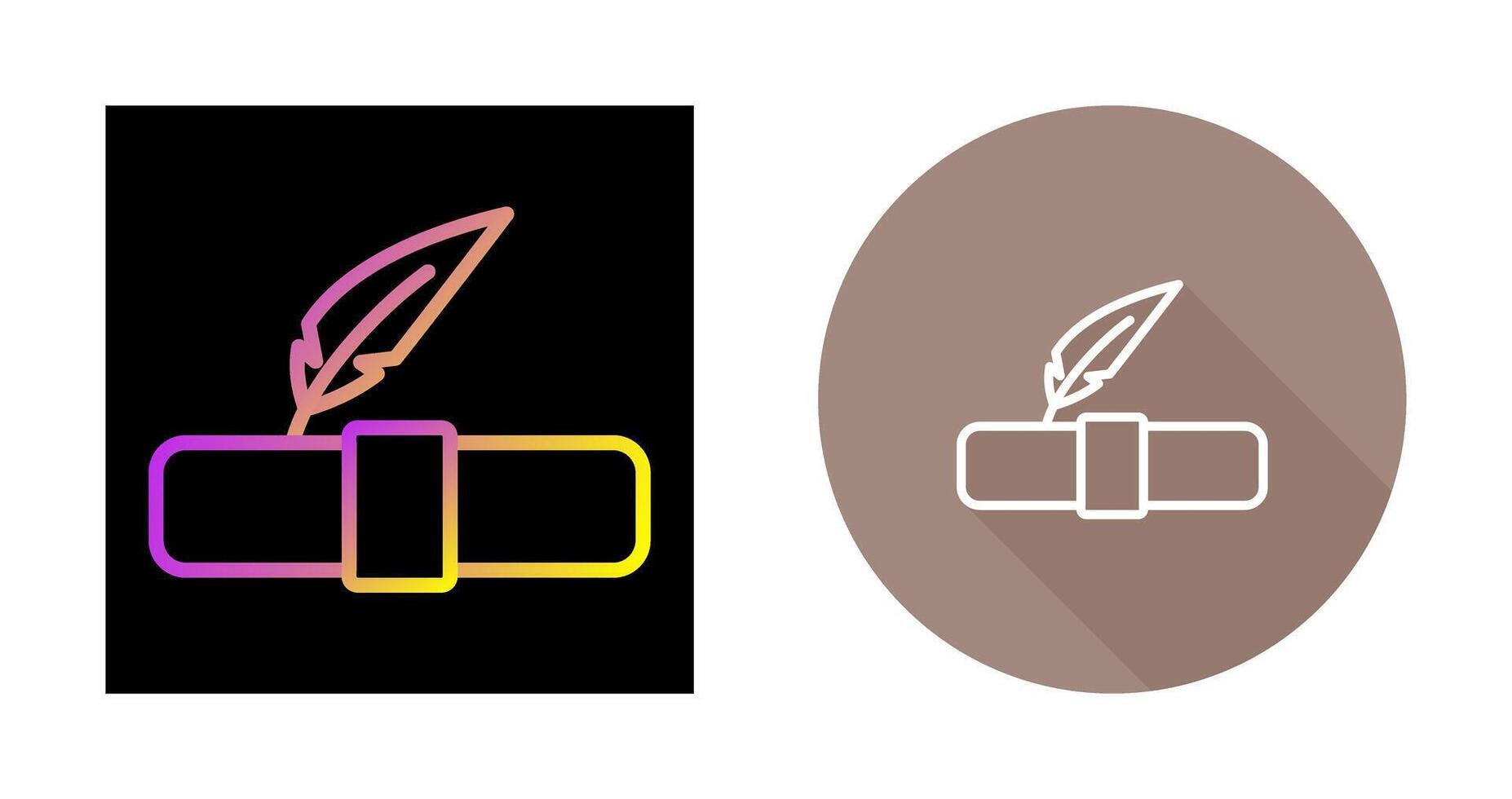 Quill pen with scroll Vector Icon