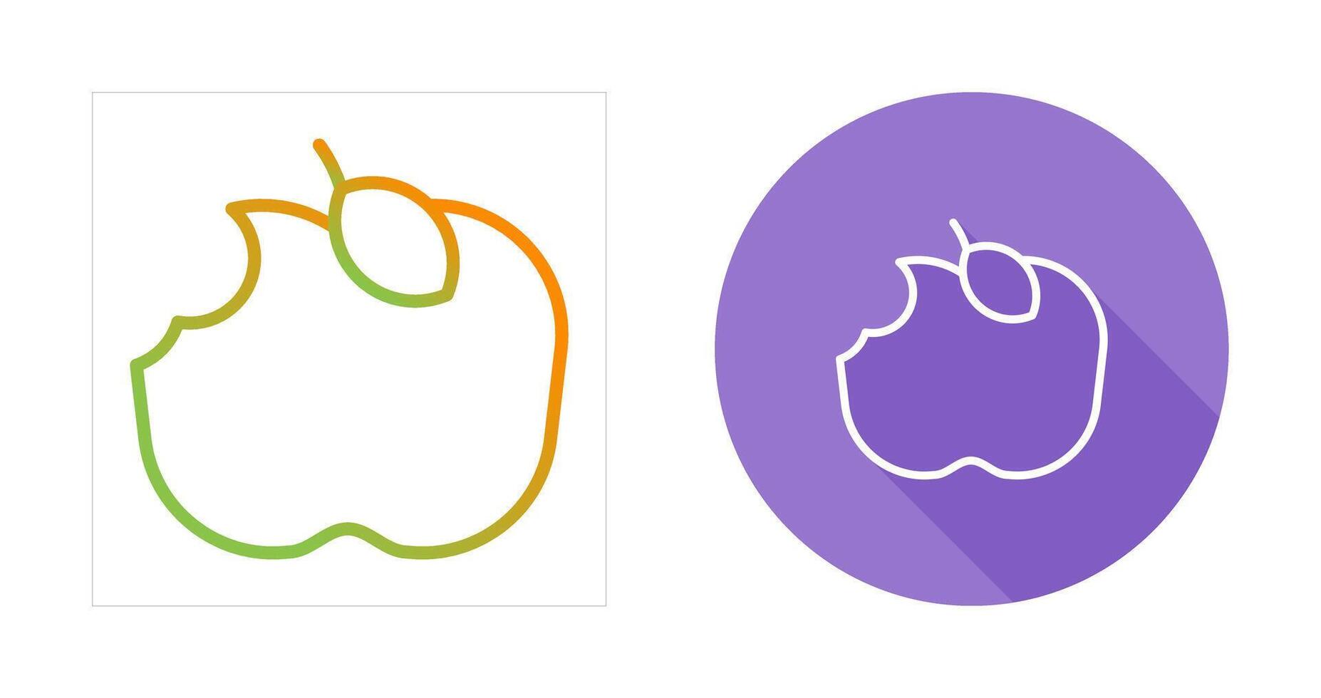 Apple Eaten Vector Icon