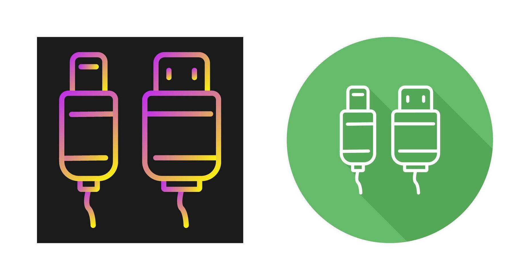 icono de vector de cable usb