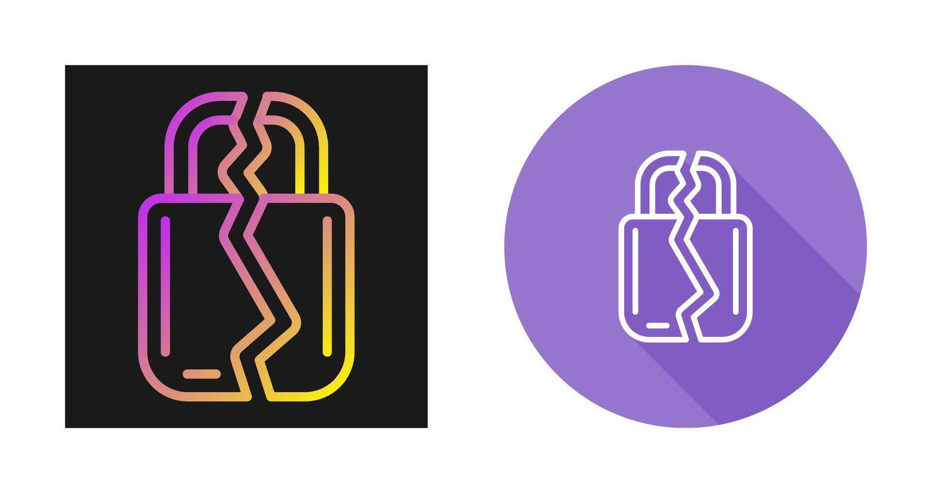 Brocken Padlock Vector Icon