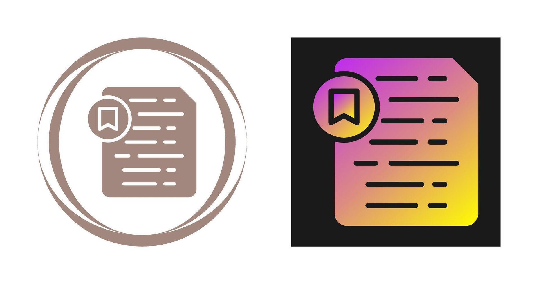 Document Insert Bookmark Vector Icon