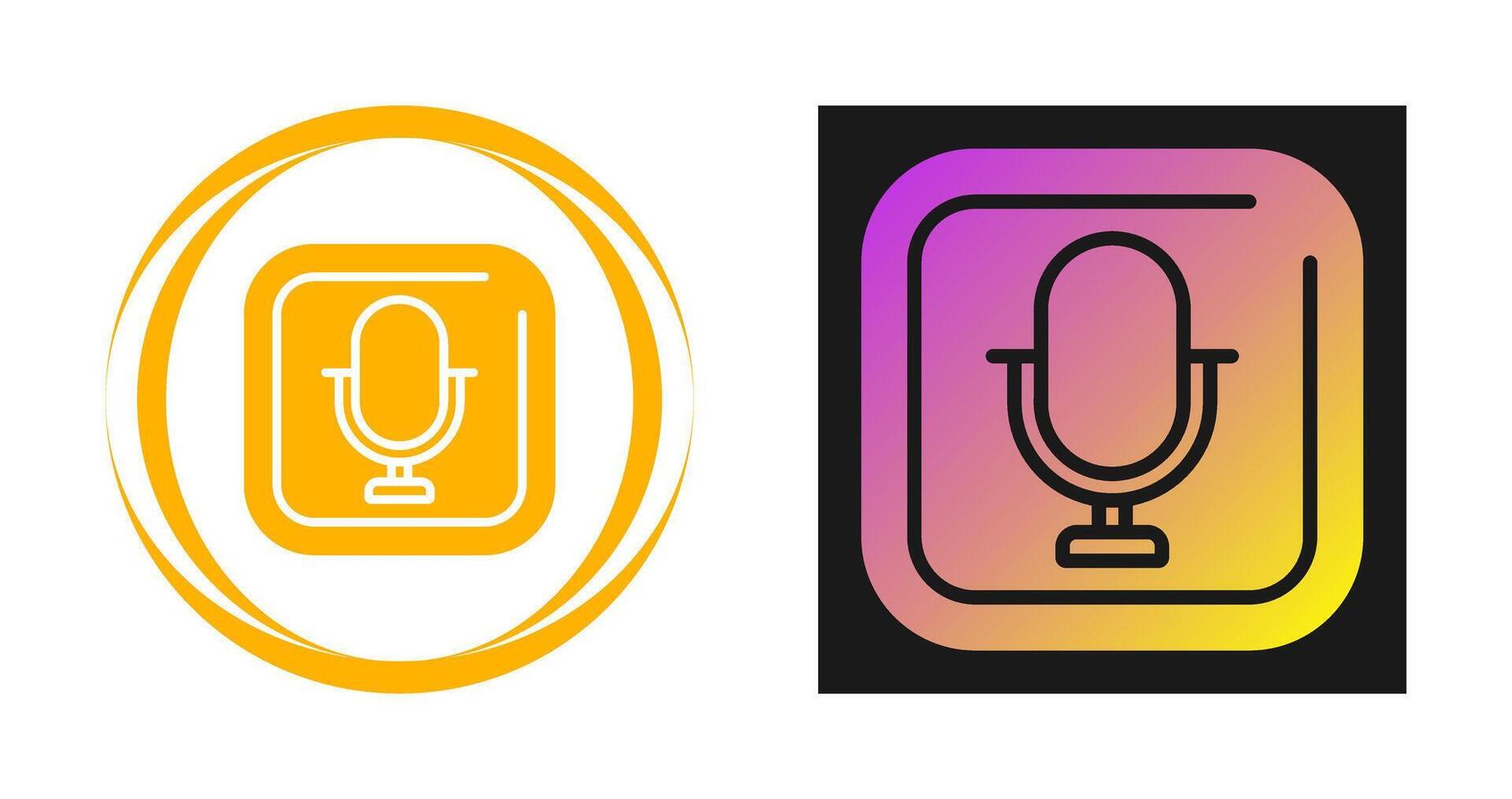 Microphone Square Vector Icon