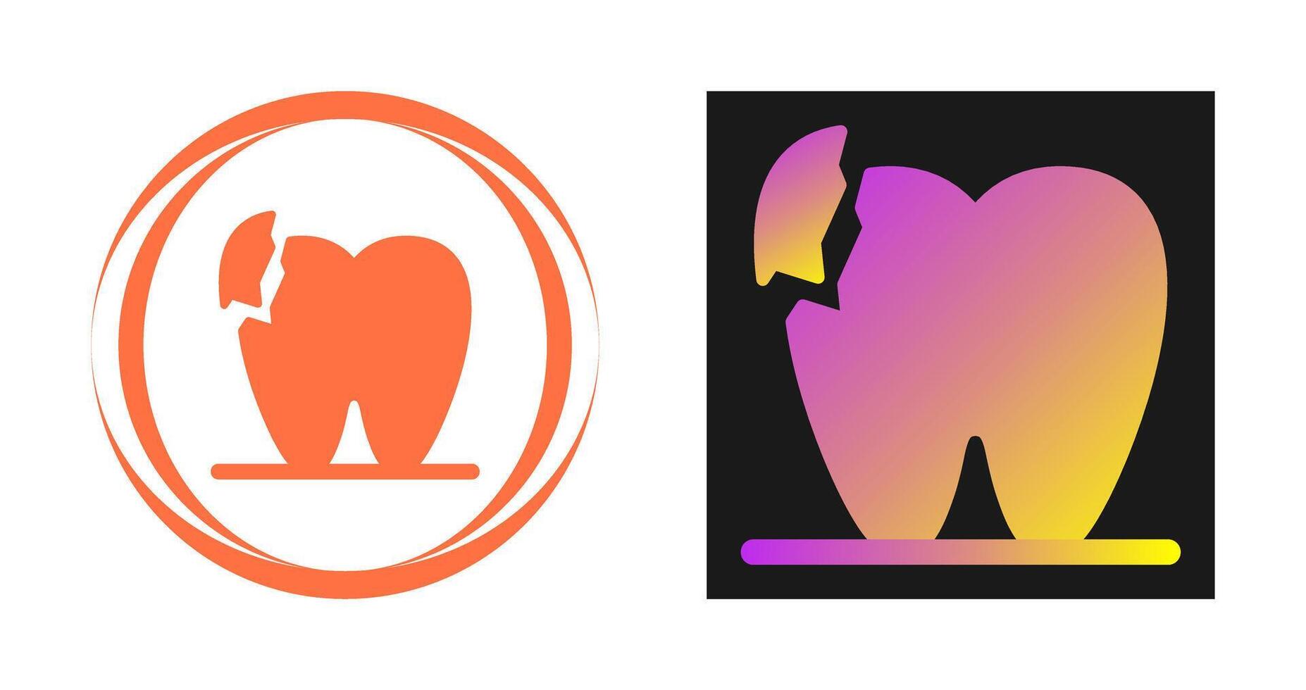 Broken Teeth Vector Icon