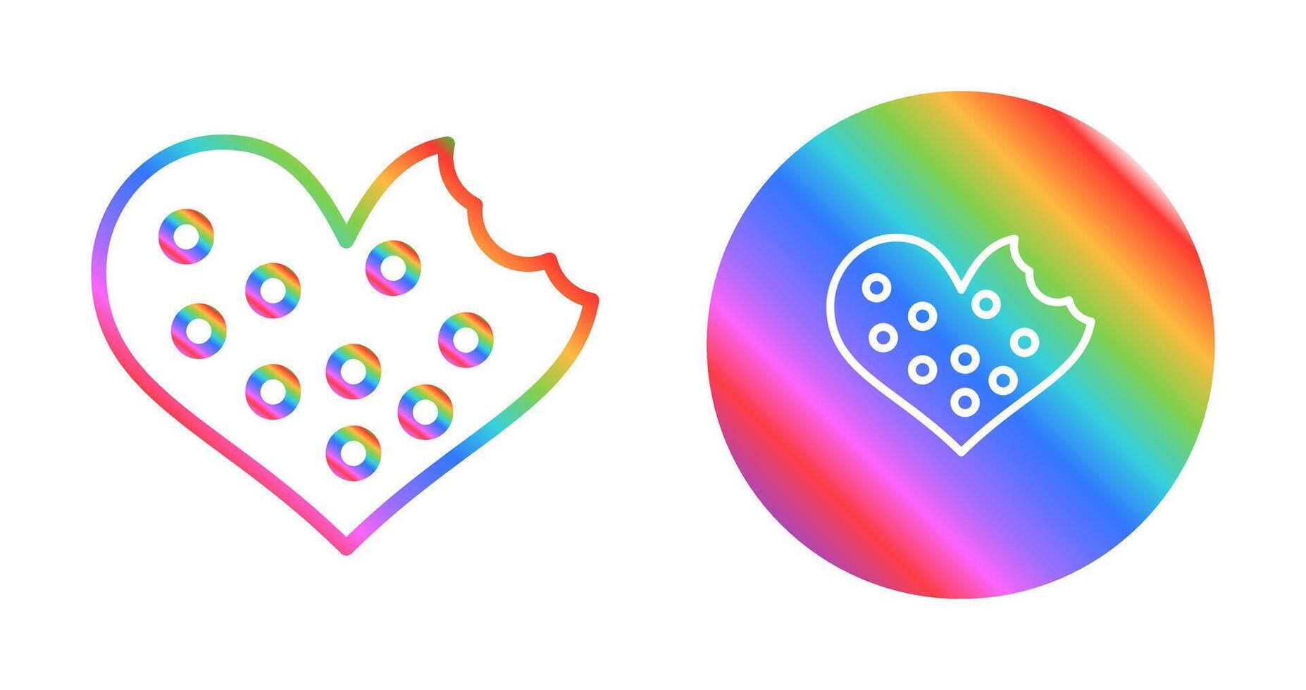 Heart shaped cookies Vector Icon