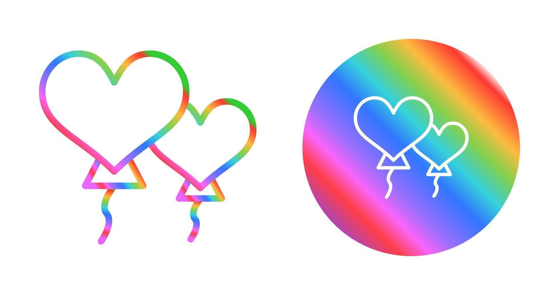 Heart shaped balloons Vector Icon