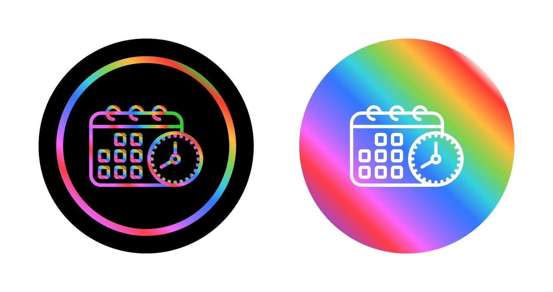 Calendar with clock Vector Icon