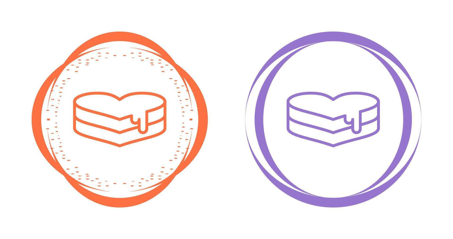 Heart-shaped cake Vector Icon