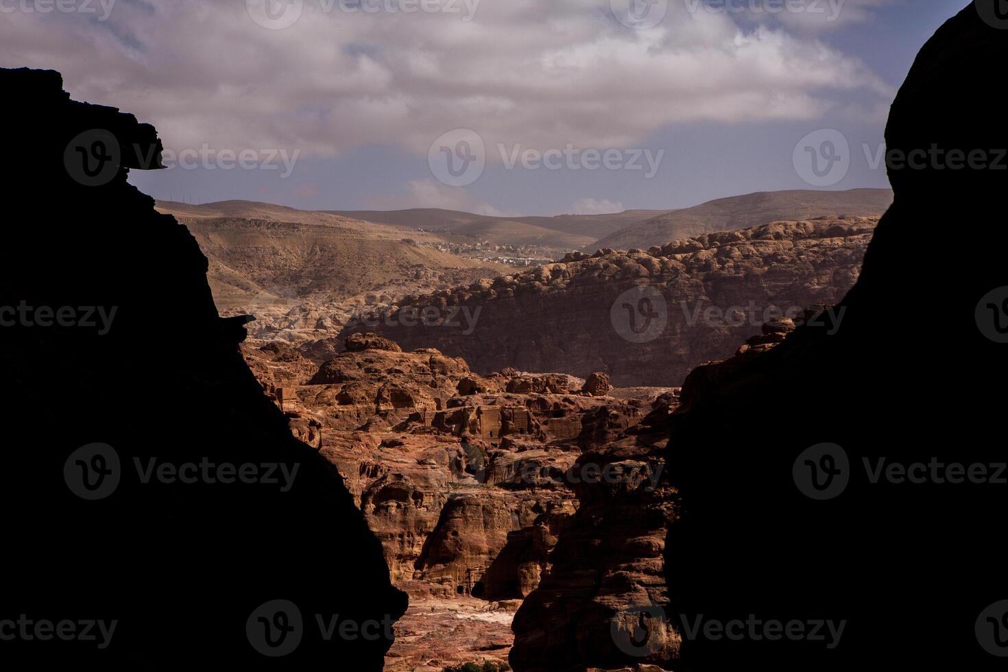 Beauty of rocks and ancient architecture in Petra, Jordan. Ancient temple in Petra, Jordan. photo