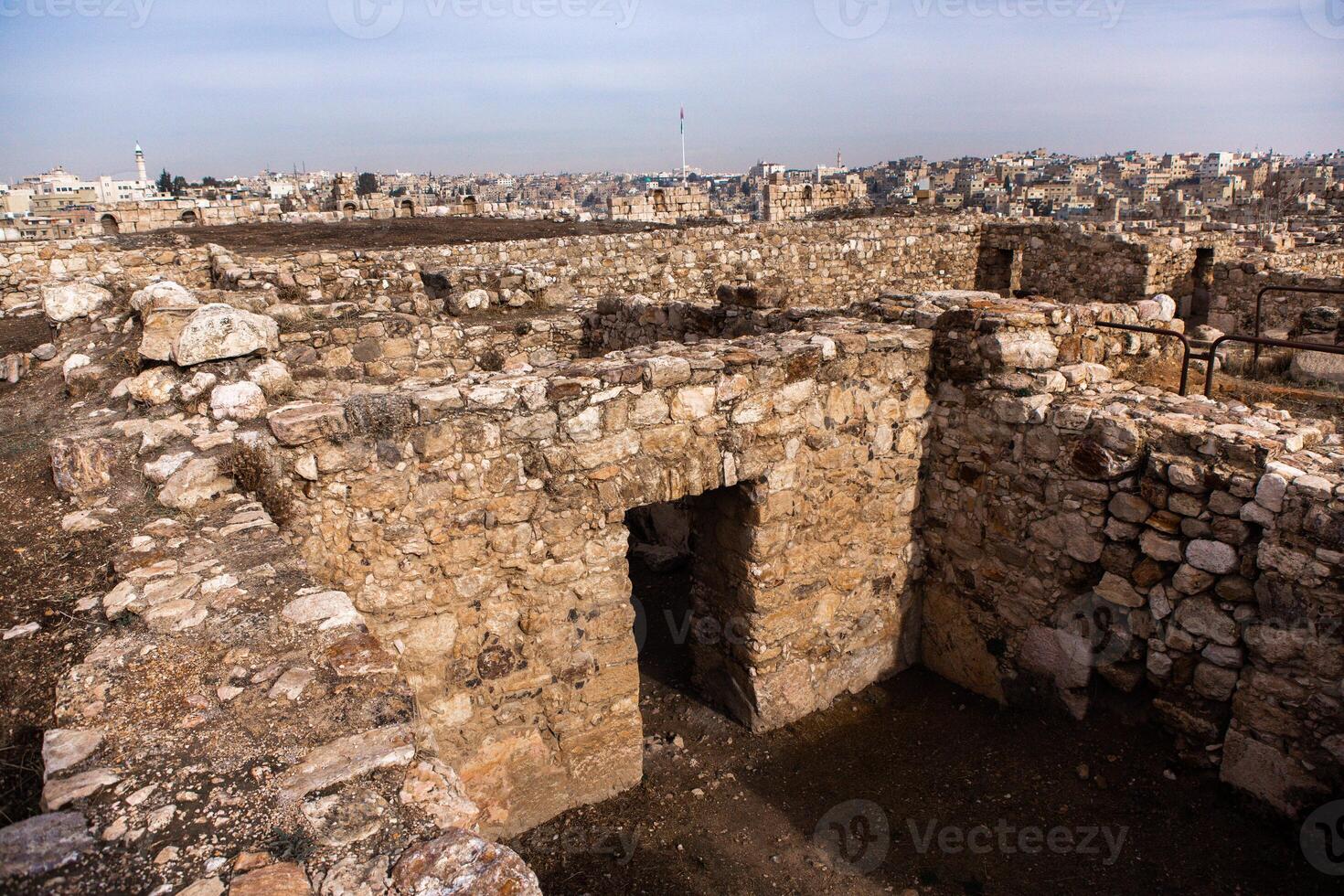 Aerial view of Amman city the capital of Jordan. City scape of Amman. photo