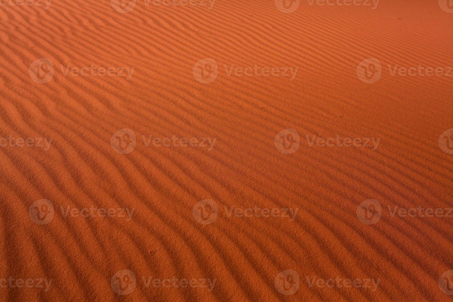 Wadi Rum Desert in Jordan. On the Sunset. Panorama of beautiful sand pattern on the dune. Desert landscape in Jordan. photo