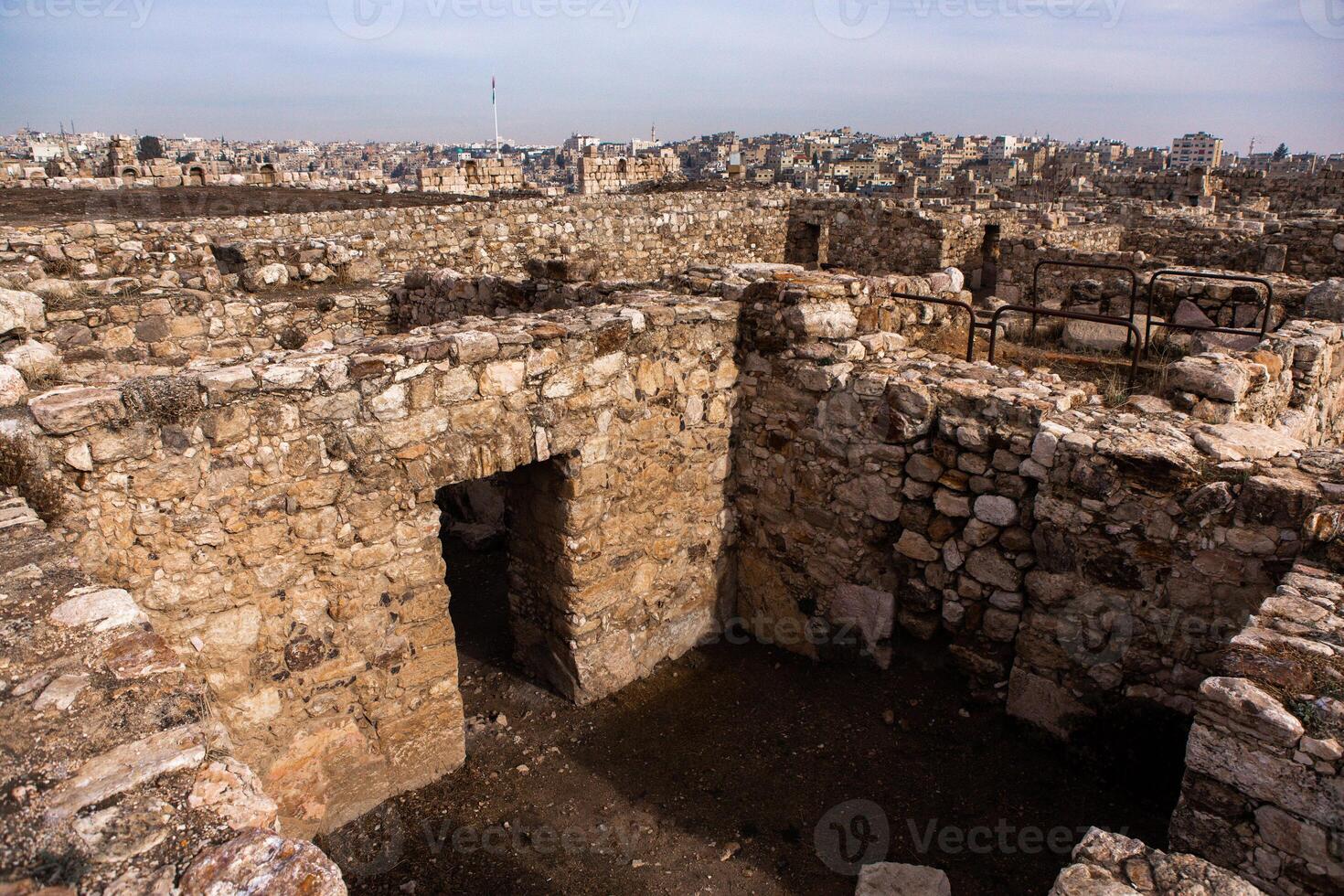 Aerial view of Amman city the capital of Jordan. City scape of Amman. photo