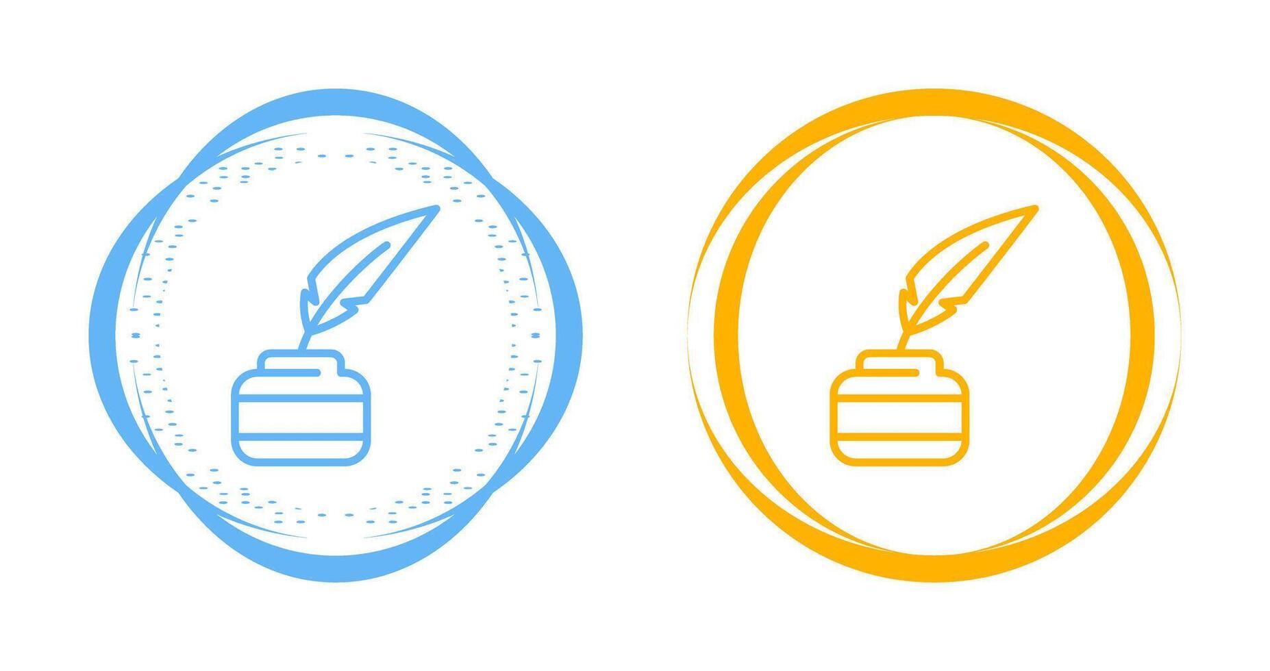 Quill pen with inkwell Vector Icon