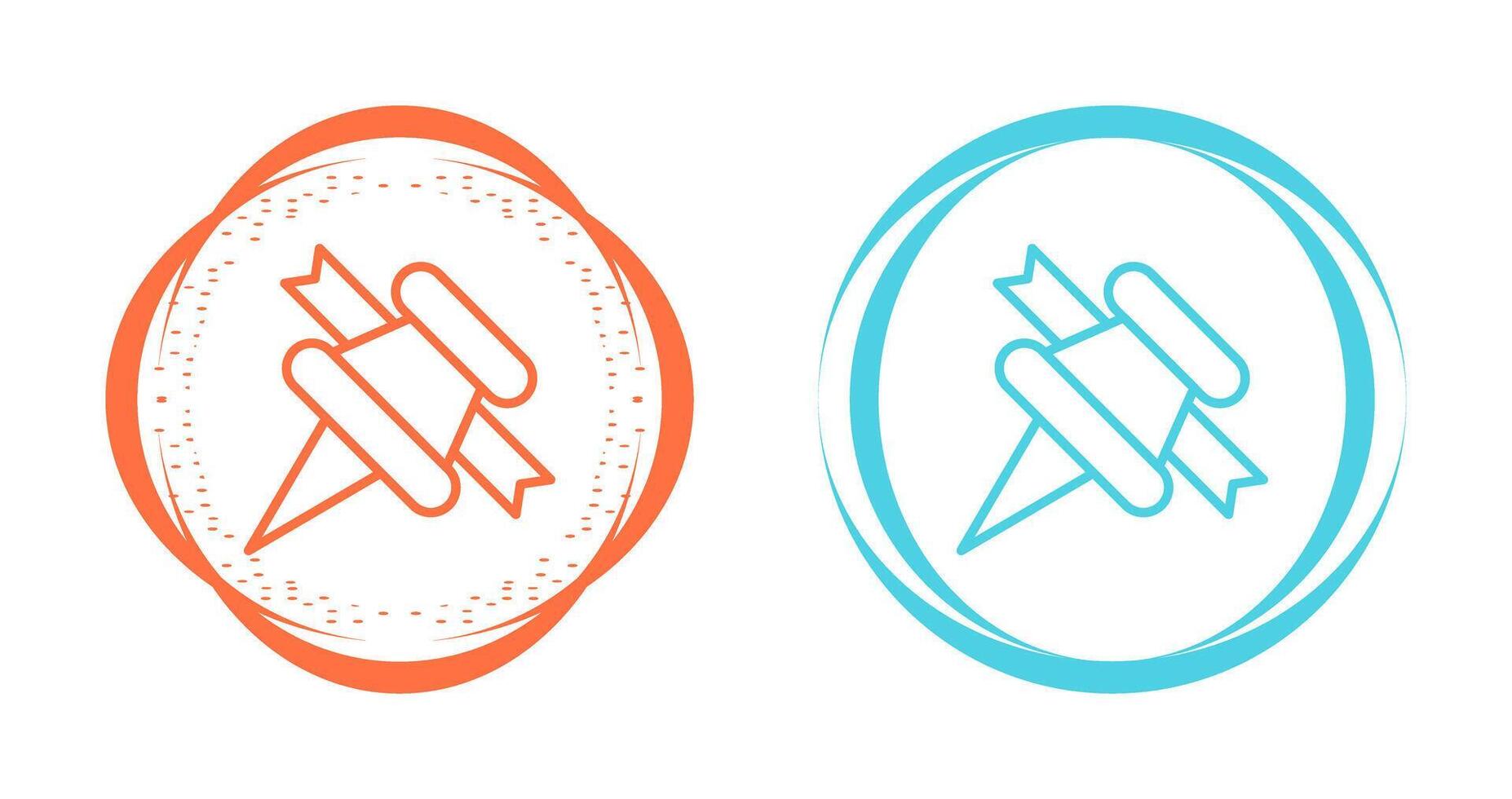 Pushpin with ribbon Vector Icon
