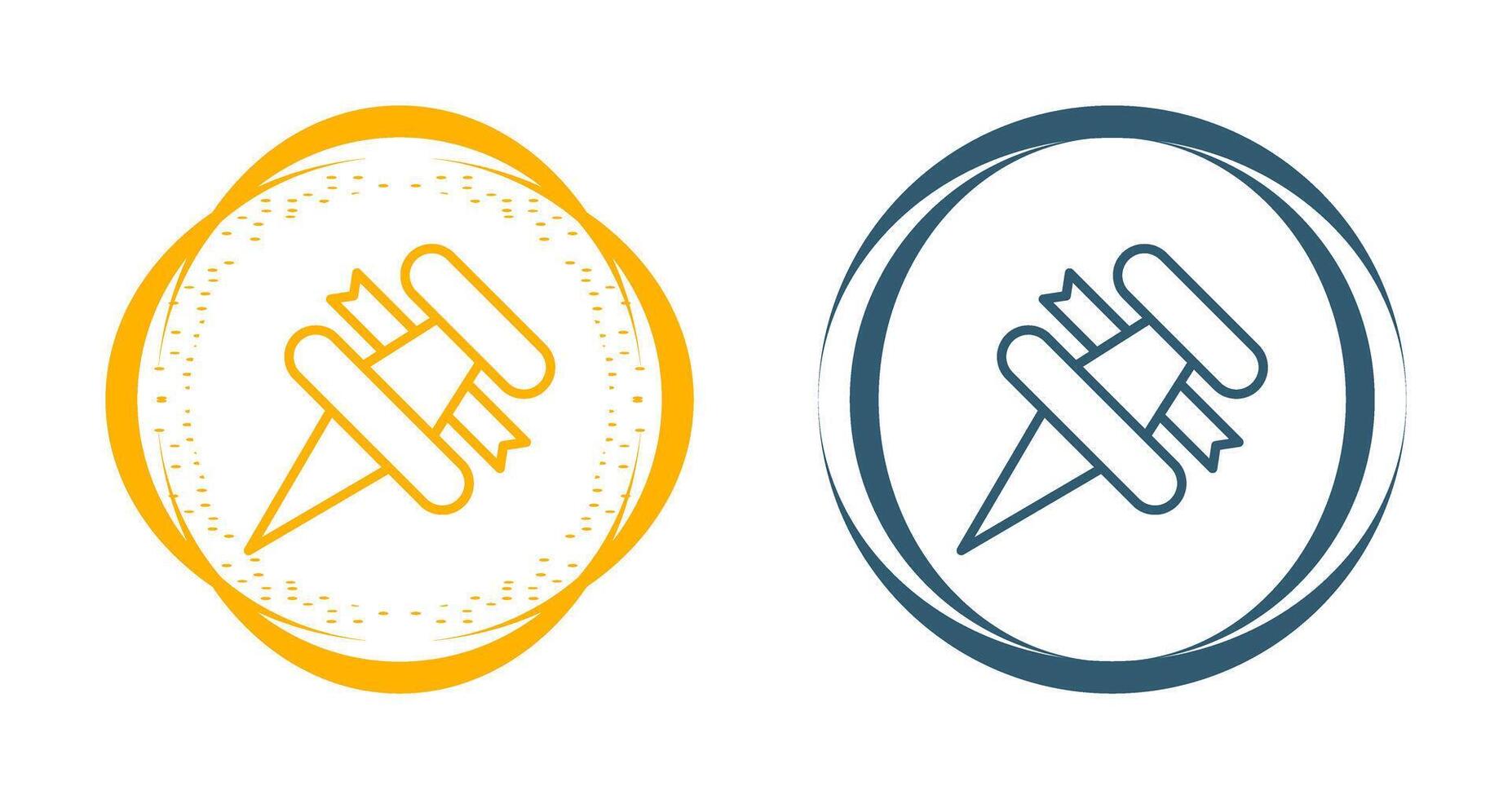 Thumbtack with ribbon Vector Icon