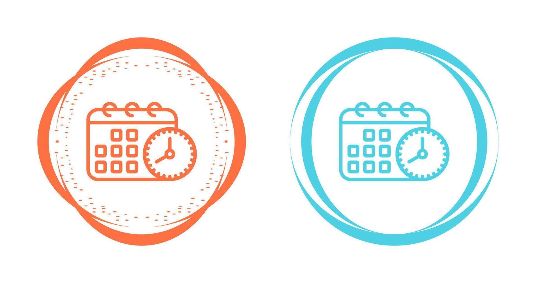 Calendar with clock Vector Icon