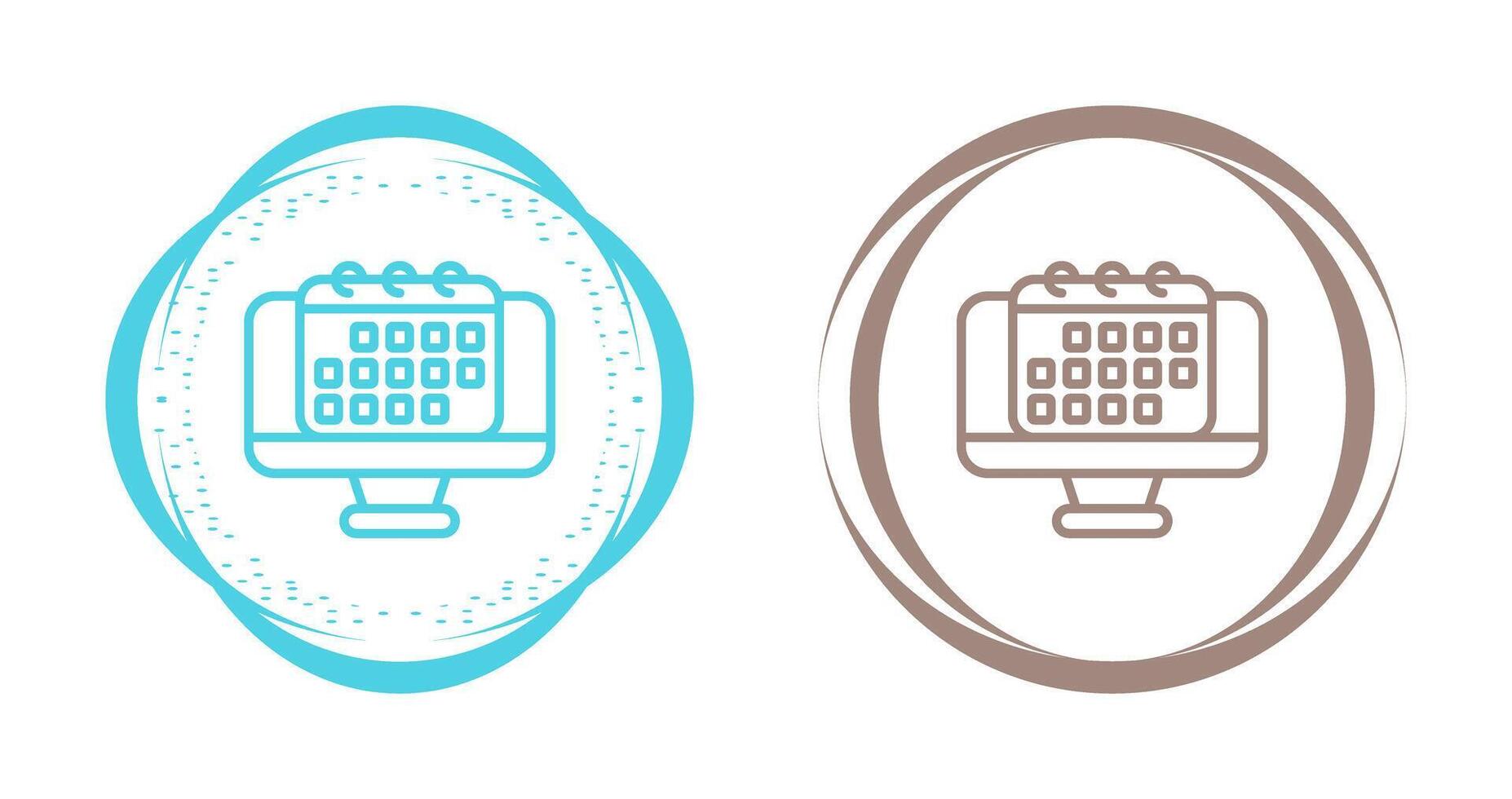 Desktop computer with cale Vector Icon