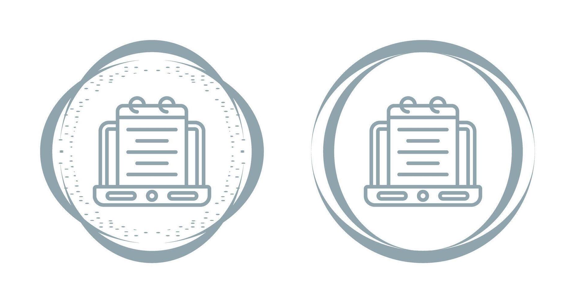 Laptop with notepad Vector Icon