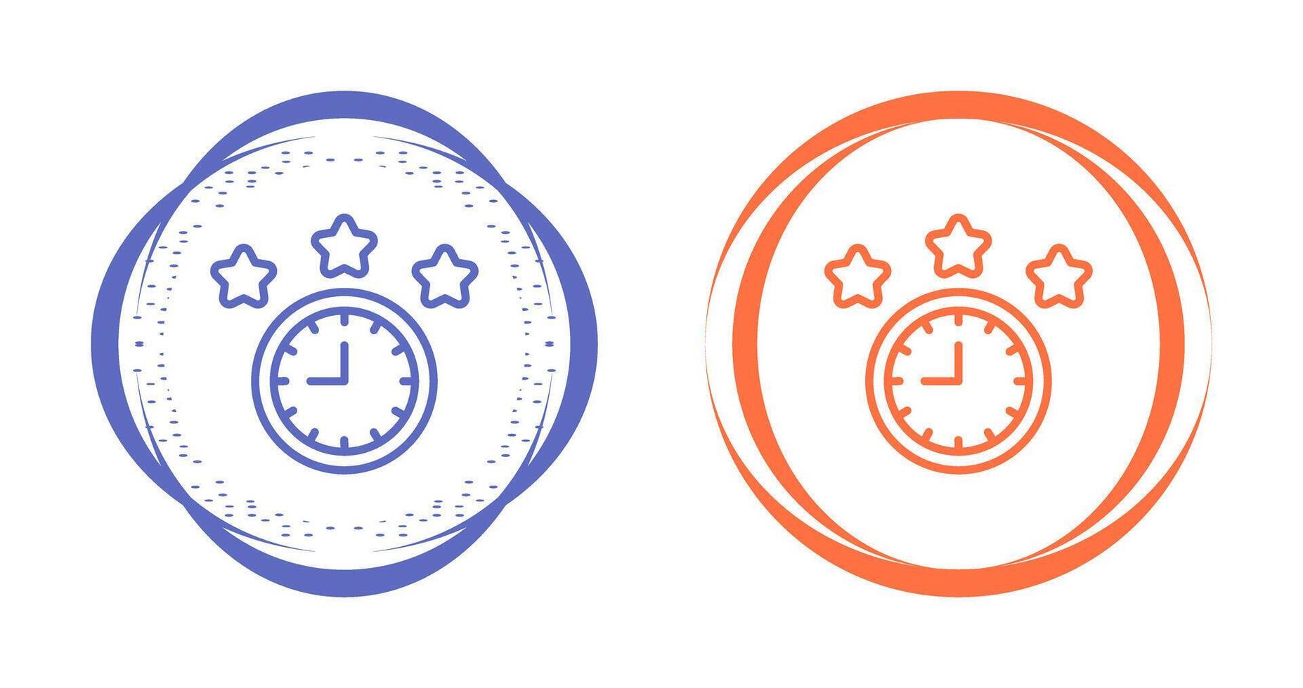 Clock With Stars Vector Icon