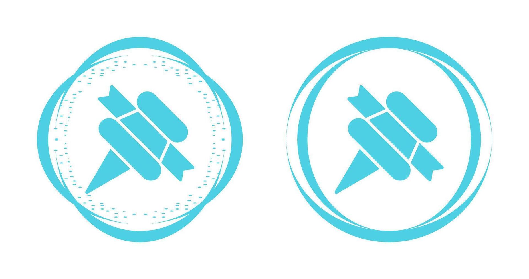 Pushpin with ribbon Vector Icon